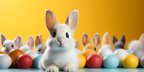 Joyful Easter Cheerful Easter Bunny: Colorful Holiday Snapshot: Colorful Festive Portrait