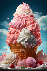 Creamy Temptations: Pop Art Ice Cream Poster.