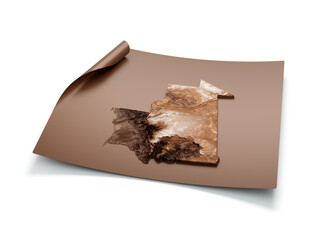 Map Of Mauritania Old Style Brown On Unrolled Map Paper Sheet On White Background 3d Illustration