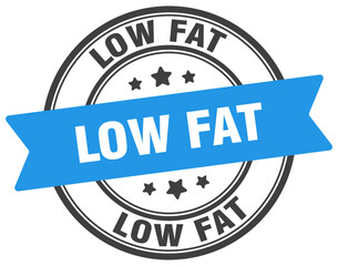 low fat stamp. low fat label on transparent background. round sign