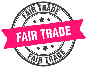 fair trade stamp. fair trade label on transparent background. round sign