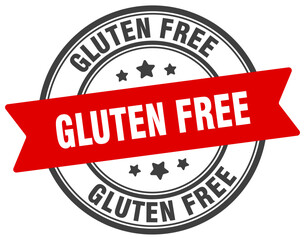 gluten free stamp. gluten free label on transparent background. round sign