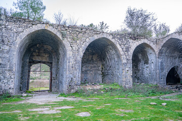 Fototapeta na wymiar Scenic views of The kargıhan, located on the old Alanya-Konya caravan han route which crossed the Taurus Mountains that linked Antalya to Beyşehir and Konya.