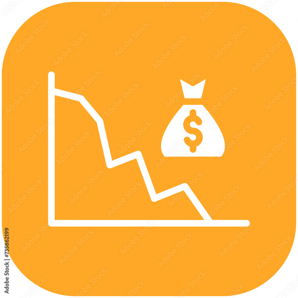 Wall mural income loss vector icon illustration of finance and money iconset.