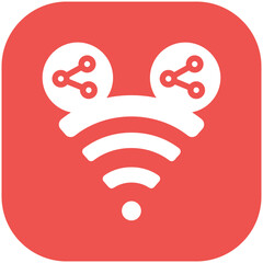 Shared Wifi Icon vector icon illustration of Networking and Data Sharing iconset.