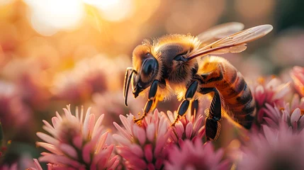 Foto op Aluminium a bee working on a flower © Davy
