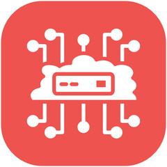 Cloud Networking vector icon illustration of Cloud Computing iconset.