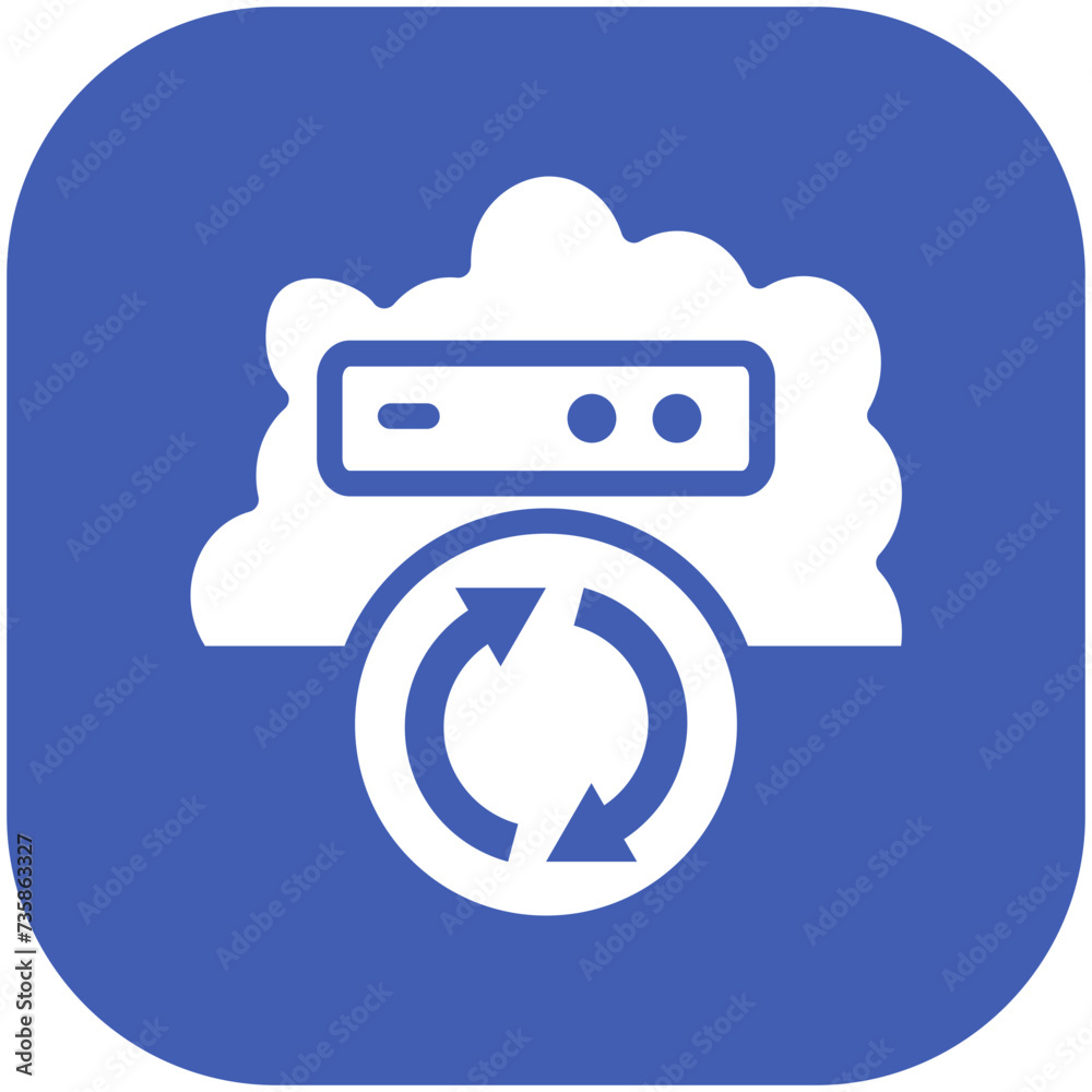 Wall mural cloud backup vector icon illustration of cloud computing iconset.