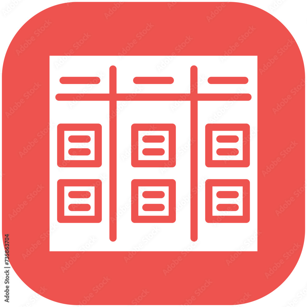 Sticker Kanban vector icon illustration of Project Management iconset.