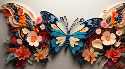 colorful butterflies background of the wall painting inelastic point of view butterflies design and colorful background 