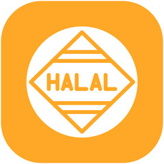 Halal vector icon illustration of Ramadan iconset.