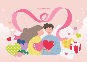 사랑스러운 커플을 위한 발렌타인 데이