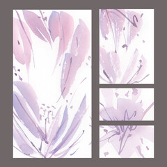 A set of watercolor backgrounds for wedding printing.