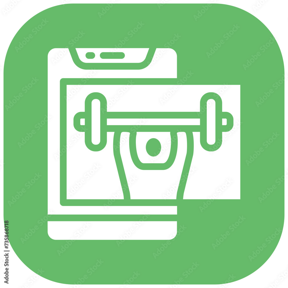 Wall mural Weight Lifting vector icon illustration of Workout App iconset.