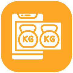 Kettlebell vector icon illustration of Workout App iconset.