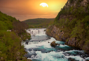 Waterfall Strbacki Buk on Una river in Bosnia