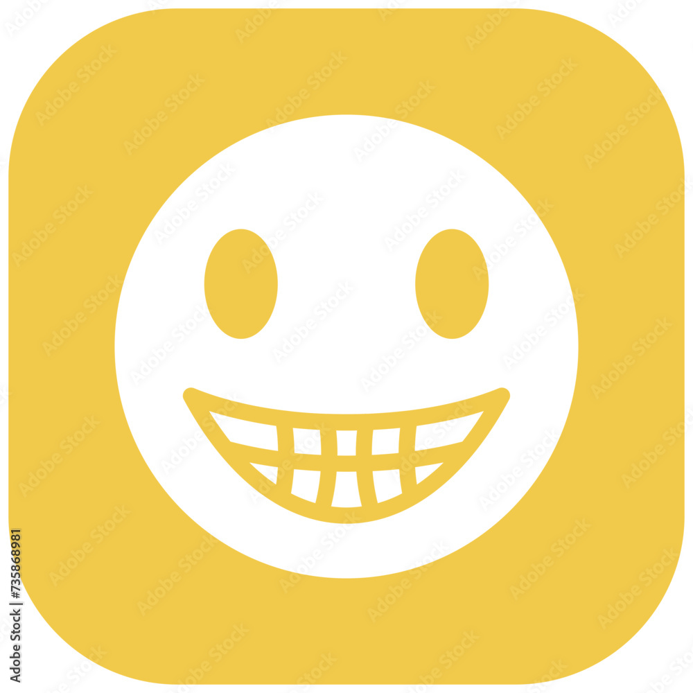 Sticker beaming face with smiling eyes vector icon illustration of emoji iconset.