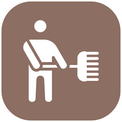 Man Holding Mop vector icon illustration of Housekeeping iconset.