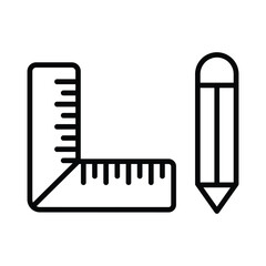 Ruler icon vector stock illustration.