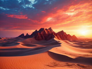 sunset in the desert