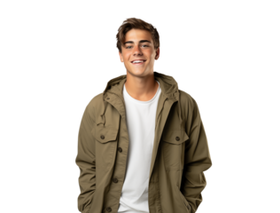 cheerful teenage boy