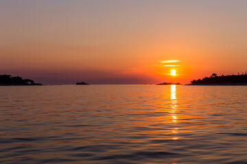 Fototapeta premium Sunset at sea in Rovinj