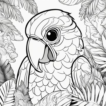 Coloriage d'un perroquet