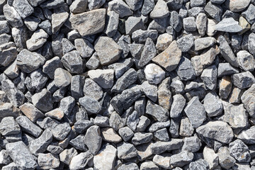 Crushed grey stones
