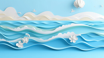 Fototapeta na wymiar Abstract blue sea and beach summer background