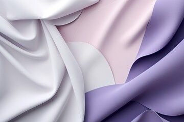 Lilac Waves Fabric Pattern, Violet Textile Texture Background, Colorful Vintage Wave Banner