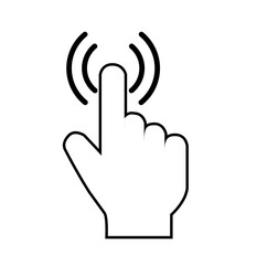 Hand icon,Hand click,cursor hand,Finger cursor, hand icon pointer,Touch icons, on white background,Vector illustration, Black waves, flat, isolated, horizontal,