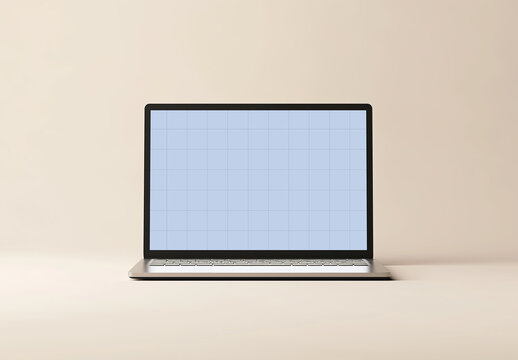 Elegant Laptop Computer Mockup With Generative ai