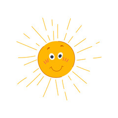 summer sun character cartoon vector illustration