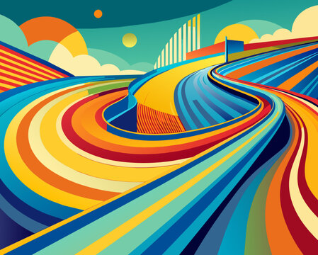 abstract background geometric futuristic colorful beautiful amazing unreal bright figurative