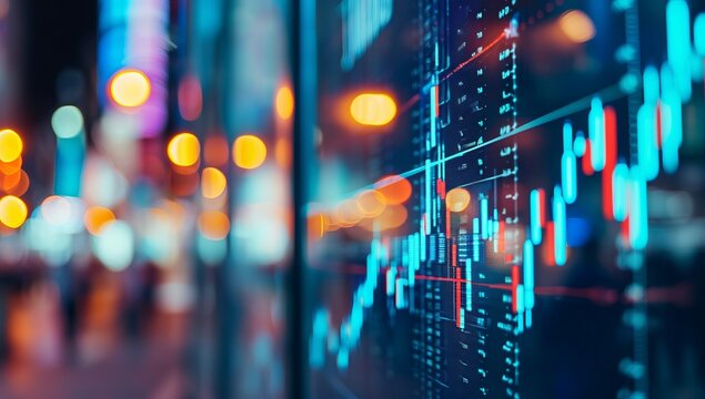 Financial consultant, stocks and shares trader, Dow Jones and stock market digital analisis wall street district