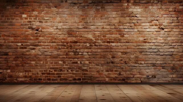 Rustic wood plank wooden board backdrop,,
Background brick wall and wooden old floor Pro Photo
