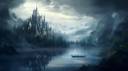 Photo sur Plexiglas Matin avec brouillard A gloomy mystical fantasy