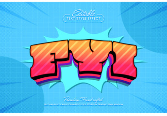 Retro 3D vector text effect graphic style. Editable vector headline and title template.