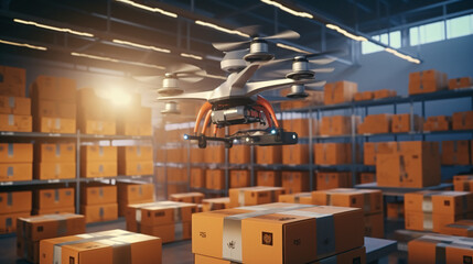 Animation with warehouse drone.