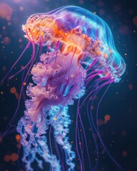 Colorful Jellyfish Floating in the Water