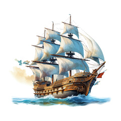 Ship Painting. Vector illustration design.