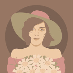 The image of a lady in a hat