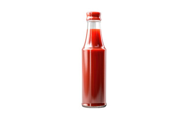 Bottle of Ketchup. A photo of a bottle of ketchup placed on a plain Transparent background.