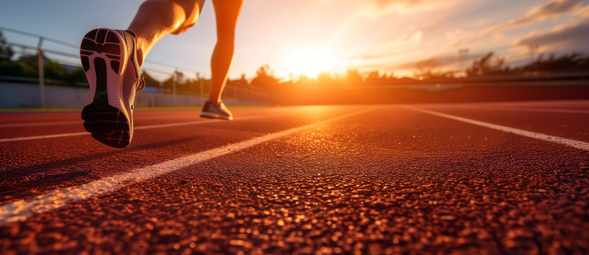 Chasing Horizons: An Athlete's Stride at Sunset