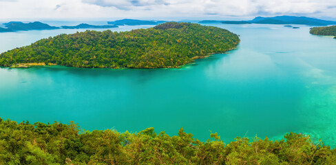 view of an island, Ariel view of a lagoon