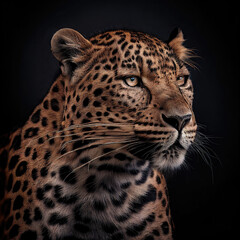 Majestic Leopard Portrait With Intense Gaze in Studio