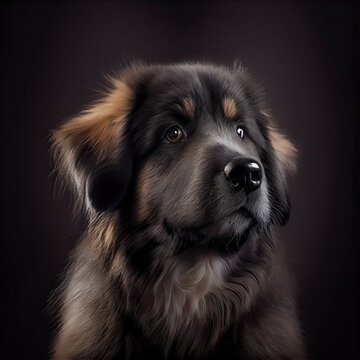 Elegant Tornjak Dog Studio Portrait with Artistic Lighting