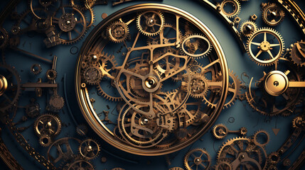 Fototapeta na wymiar Background of the gear mechanism inside the watch.