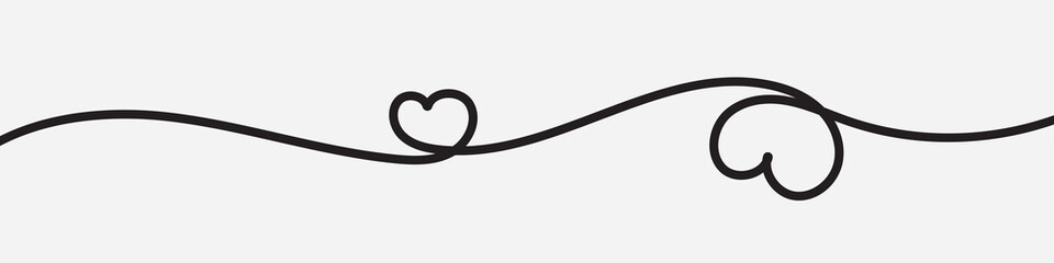 Heart shape. Continuous linear art doodle drawing vector illustration. Love one line symbol. Heart Vector 