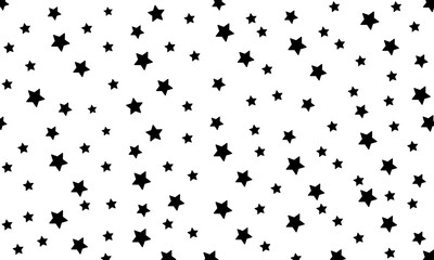Black stars vector background. Random stars texture. Vintage wallpaper. Vector 10 Eps.